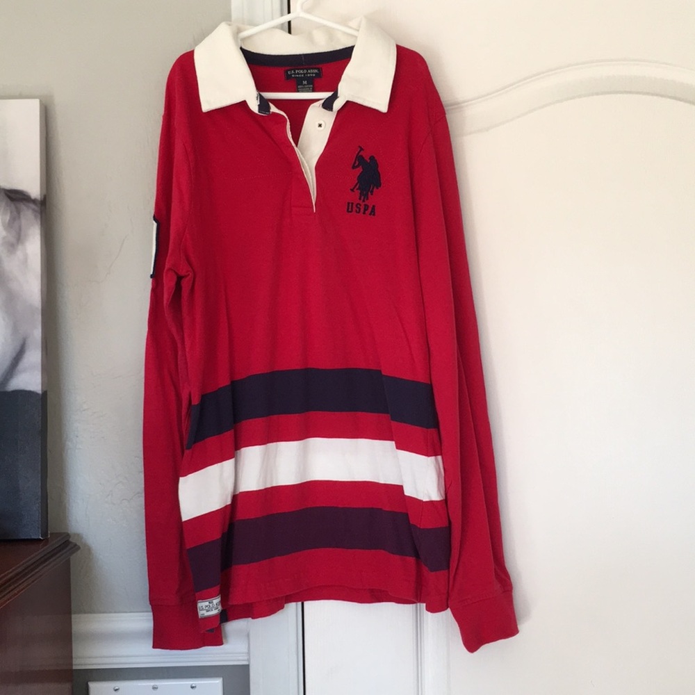 •USPA Striped Polo Long Sleeve•